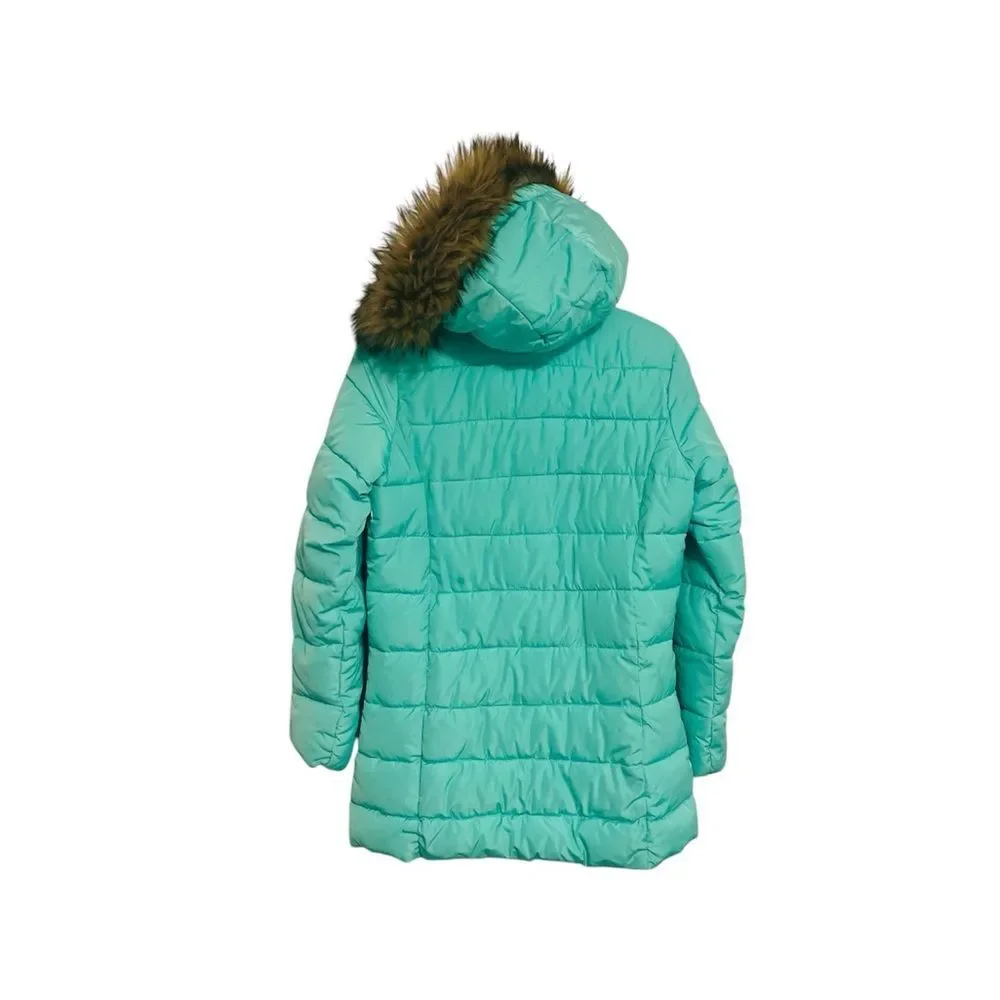 Justice Girls Mint Green Puffer Winter Jacket Coat 16/18